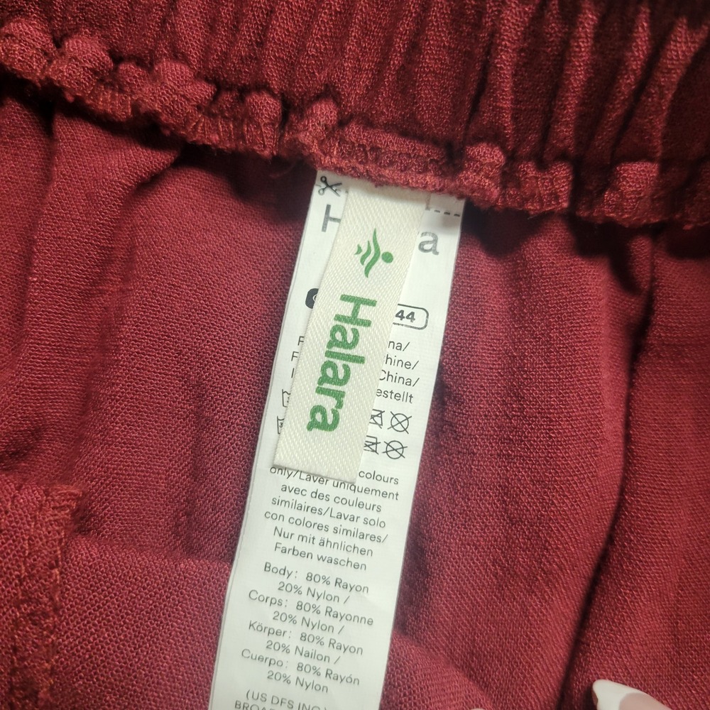 Halara‎ Burgundy Button Front A Line Midi Skirt with Pockets Wine Red Medium - Picture 7 of 11